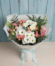 Букет цветов из:  Розы, Лизиантусы и Хризантемы #REPLACE_PRED# Васильчиново