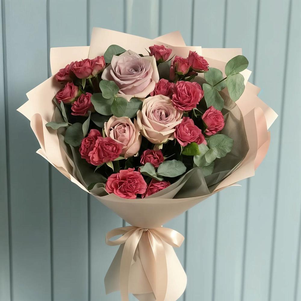 Букет цветов из: Гвоздики и Розы в Васильчиново