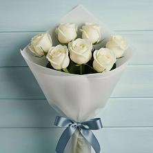 Букет 7 Белых роз Эдлесс Лав в Васильчиново