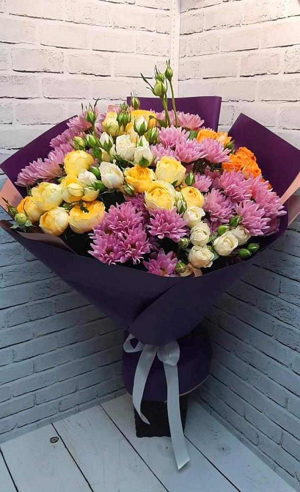 Букет цветов из: Хризантемы и Розы в Васильчиново