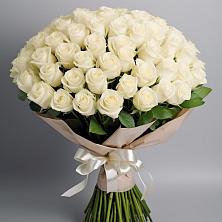 Букет 101 беля роза Белоснежка в Васильчиново