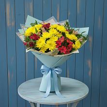 Букет цветов из:  Альстромерии и Хризантемы в Васильчиново