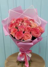 Букет 15 Розовых роз Равель в Васильчиново