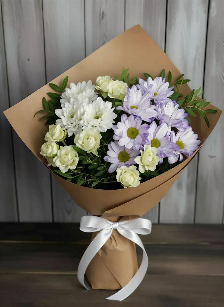 Букет цветов из: Хризантемы и Розы в Васильчиново